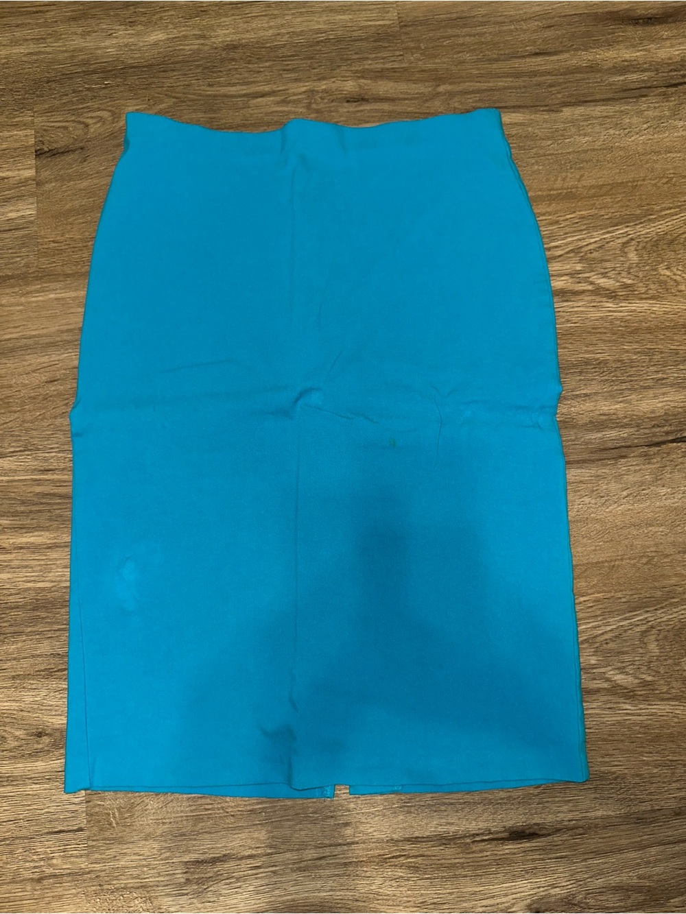 Fitted Teal Pencil Skirt with Back Slit